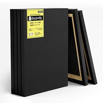 Amazon | 黒 キャンバス F6 6枚 画材キャンバス 油絵 41x32cm